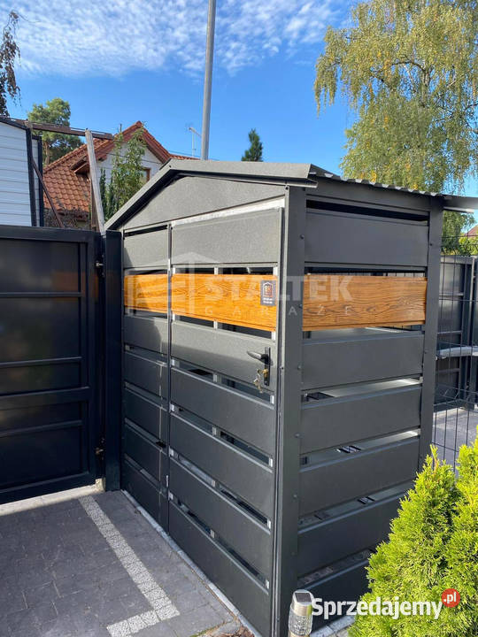 Wiata śmietnikowa 15x05m antracyt drewnopodobny