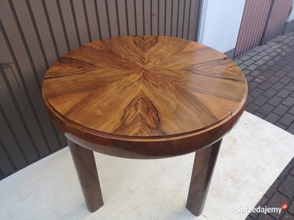 Stół ArtDeco Beczka Orzech Unikat Antyk Stary Antyki, Sztuka, Kolekcje sprzedam