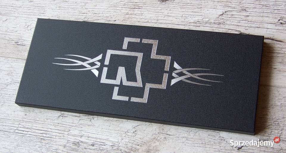 Rammstein Logo ręcznie grawerowane na blasze Sandomierz