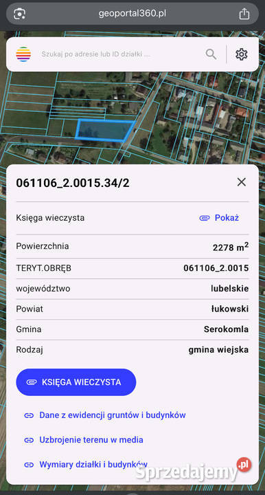 Działka na sprzedaż 26zł/m2 lubelskie Łuków