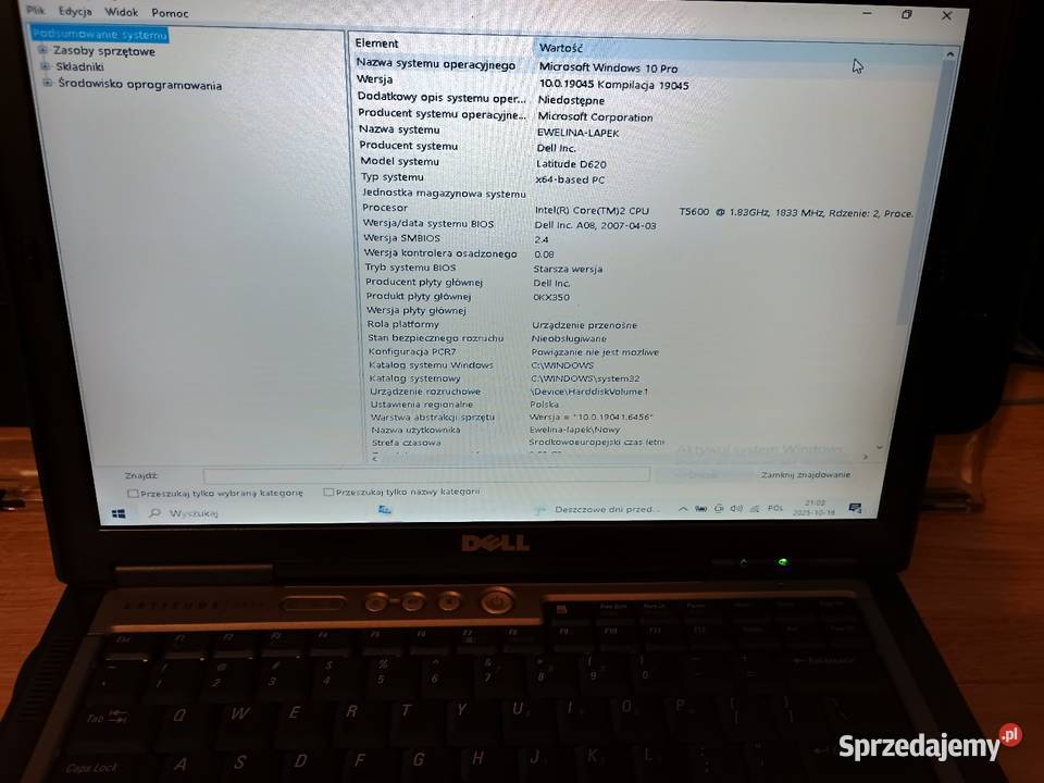 Laptop Dell Latitude D620 Karta graficzna Dell Wągrowiec