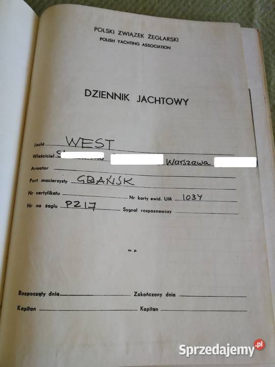 Dziennik Jachtowy sy West 197273 UNIKAT PRL