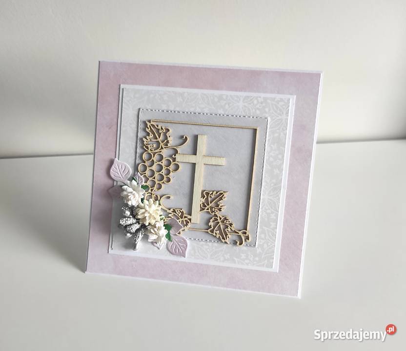 Kartka ręcznie robiona Komunia Święta handmade Łódź sprzedam