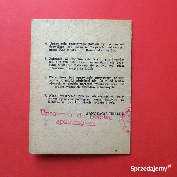 1908 Zezwolenie Na Rybołówstwo Morskie
