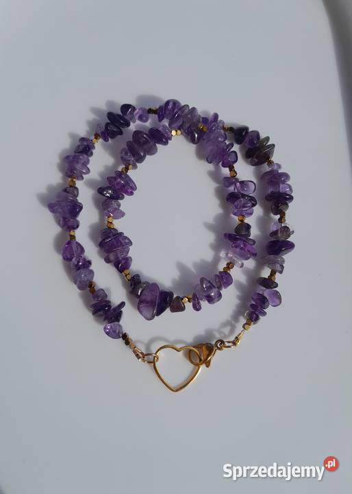 Naszyjnik z kamienia naturalnego ametyst mazowieckie Kozienice