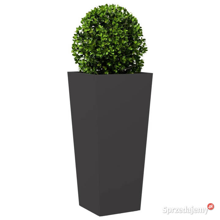Donica ogrodowa czarna 35x35x75 stalowa WM851080