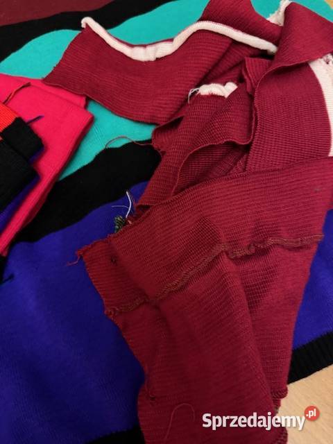 Dzianina PRL kawałki kolorowa ok 4 rękodzieło