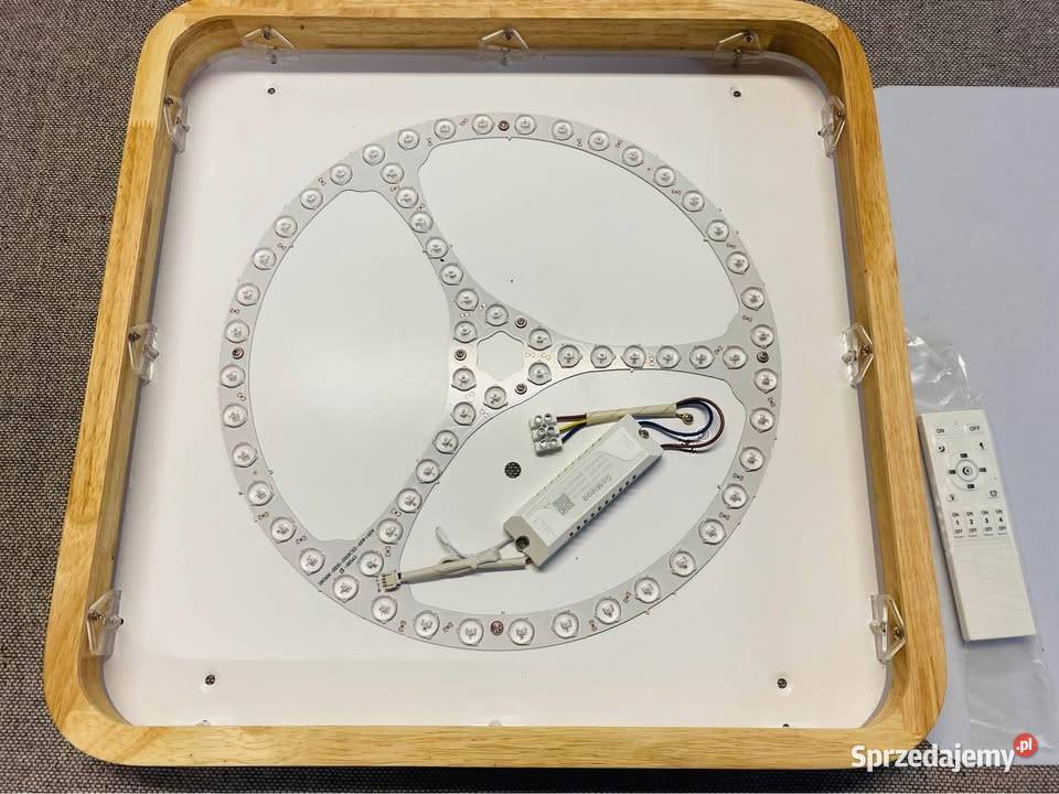 WayLuoung LED lampa sufitowa Wood drewniana z Łódź