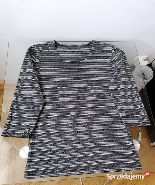 NOWA BLUZKA W PASKI ZE SREBRNĄ NITKĄ Bluzki i koszule Łódź