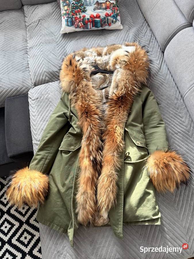 Parka z obszyciem naturalnym jenot sprzedam