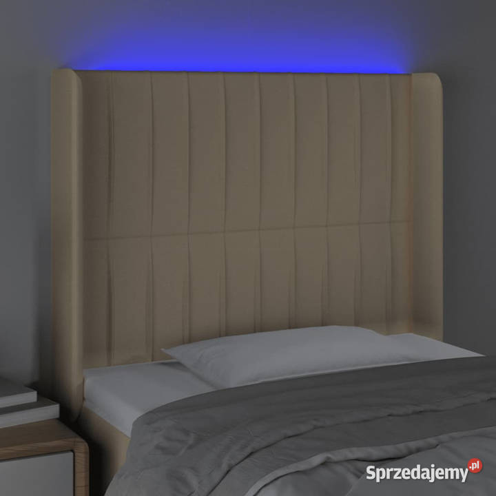Zagłówek do łóżka z LED kremowy 83x16x118128 mazowieckie sprzedam