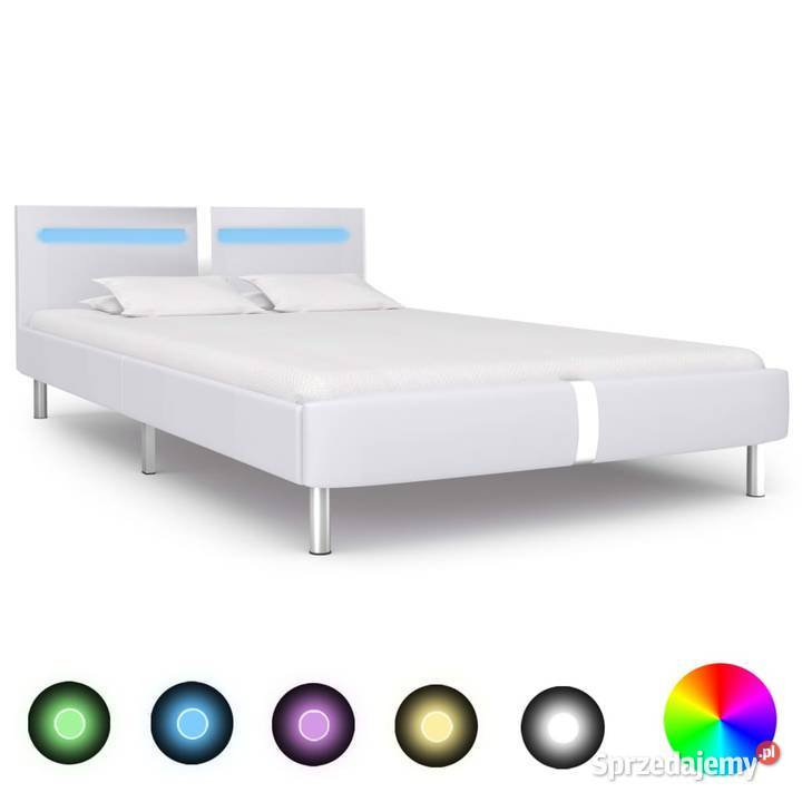 vidaXL Rama łóżka LED, biała280852
