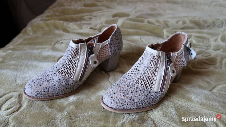 Botki Ażurowe Damskie Skórzane Maciejka 37 Nowe 24.5cm Ziębice