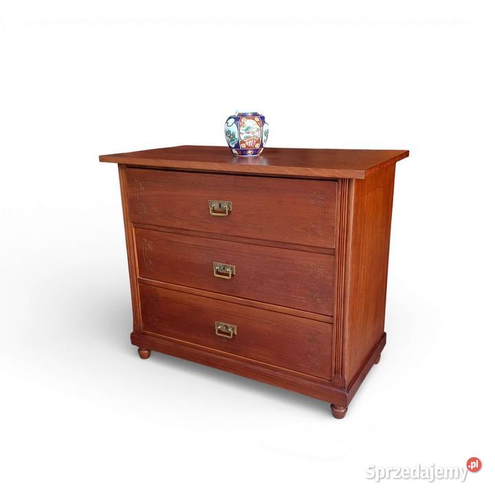 Komoda Secesyjna 3 szufladowa Fornir mahoń Suchorzew