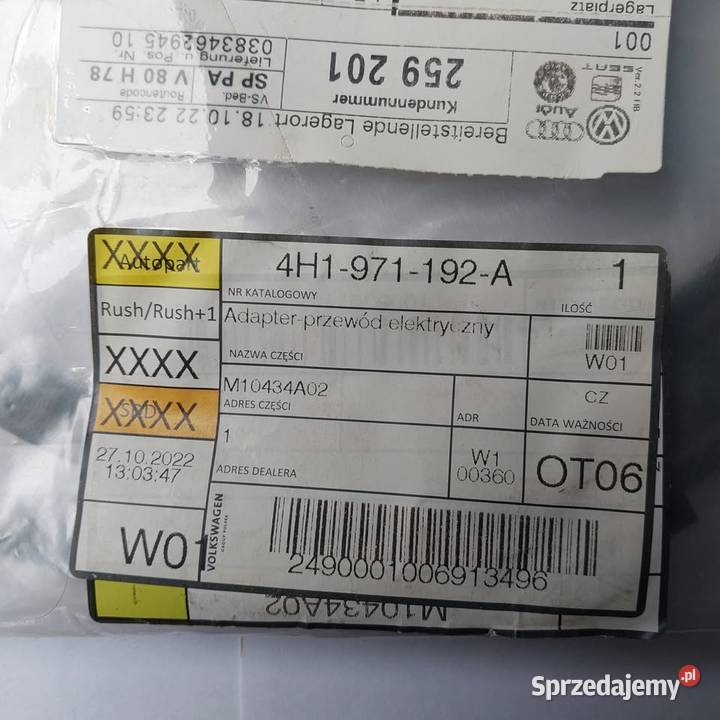 Audi A8 D4 przewód systemu Night Vision Żyrzyn