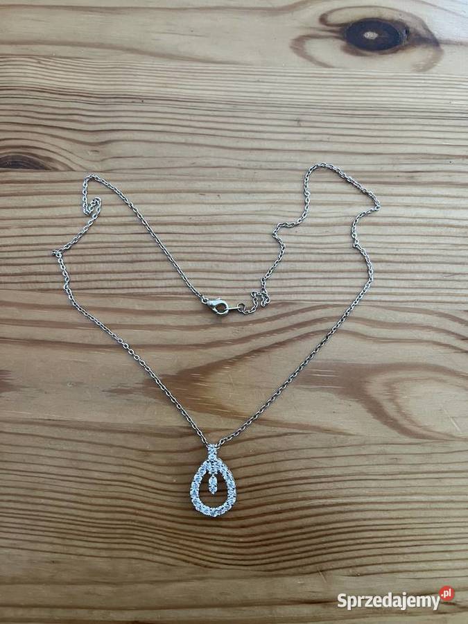 Wisiorek srebrny z cyrkoniami na łańcuszku Ozdoby Gdańsk