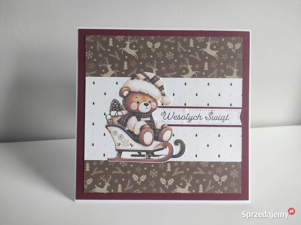 Zestaw 3 kartkek bożonarodzeniowych recznie Łódź sprzedam