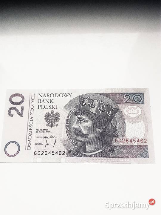 banknot kolekcjonerski 20 zlotych 1994 rok Radar