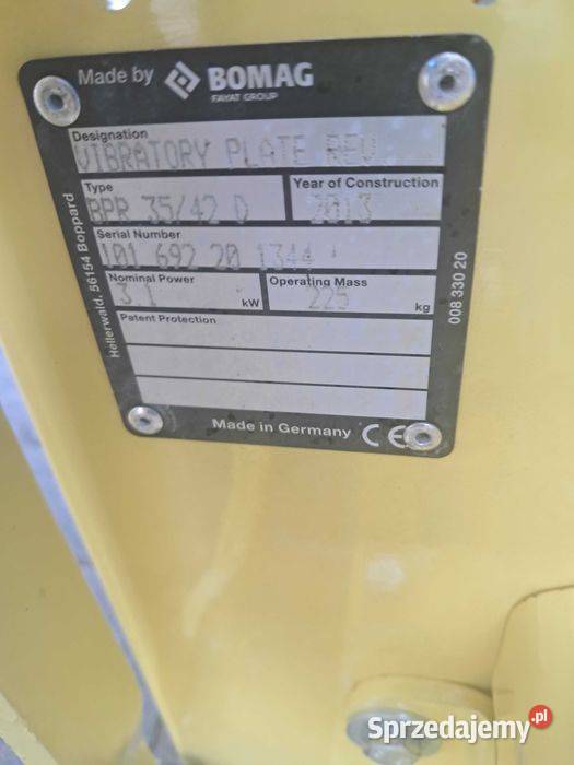 Zagęszczarka BOMAG BPR 3542 D 225 13r wacker dpu dolnośląskie Sułów