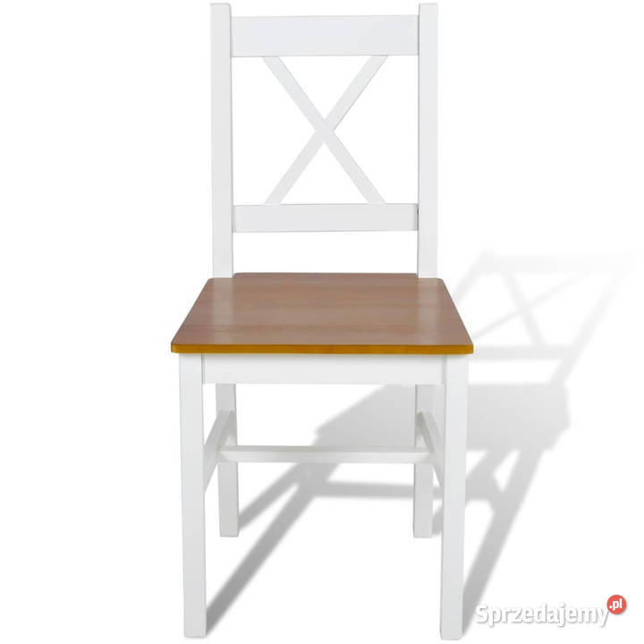 Krzesła stołowe 6 białe drewno sosnowe WM271497 Krzesła mazowieckie