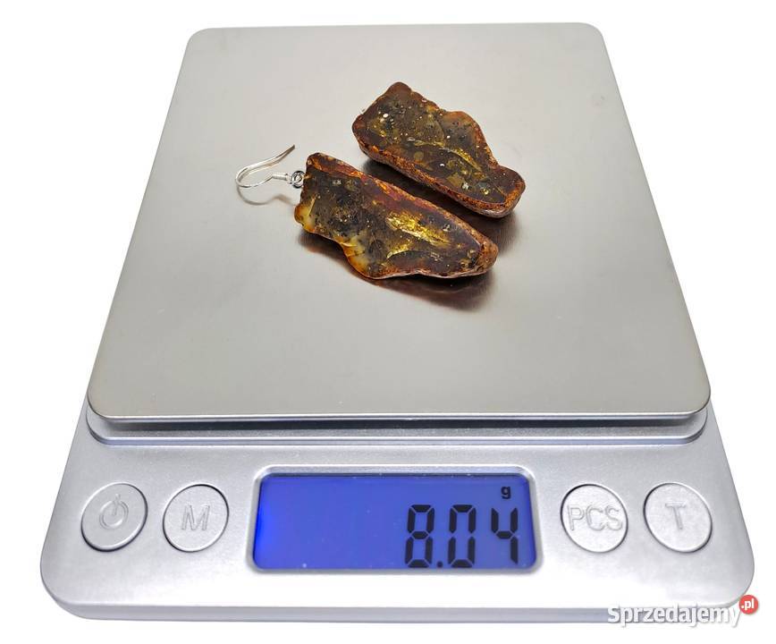 Kolczyki z BURSZTYNU bursztyn bałtycki bryłki