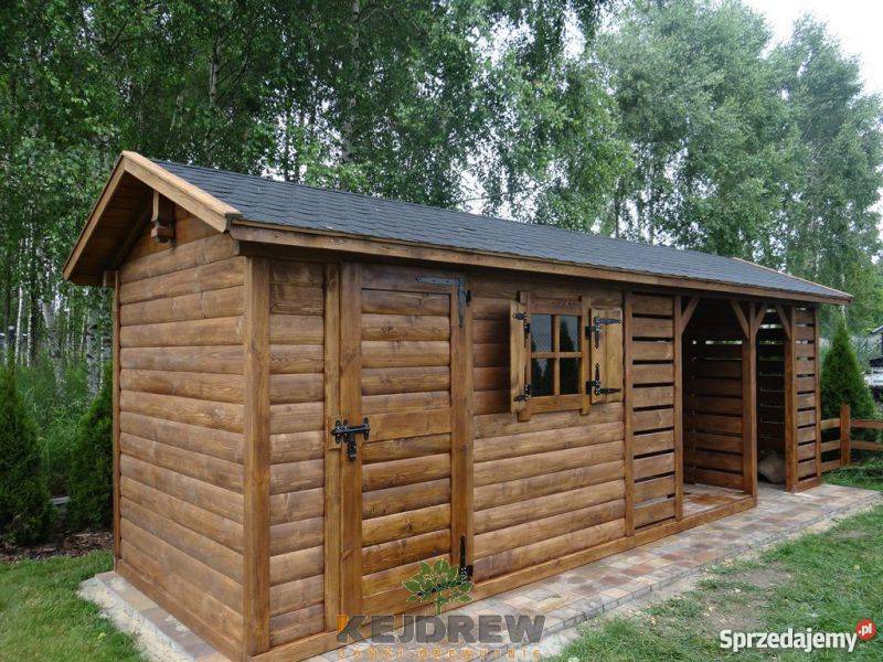Domek z okienkiem i zamykaną drewutnią Kamil Architektura ogrodowa śląskie sprzedam