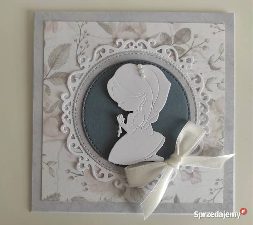 Kartka ręcznie robiona Komunia Święta handmade łódzkie Łódź