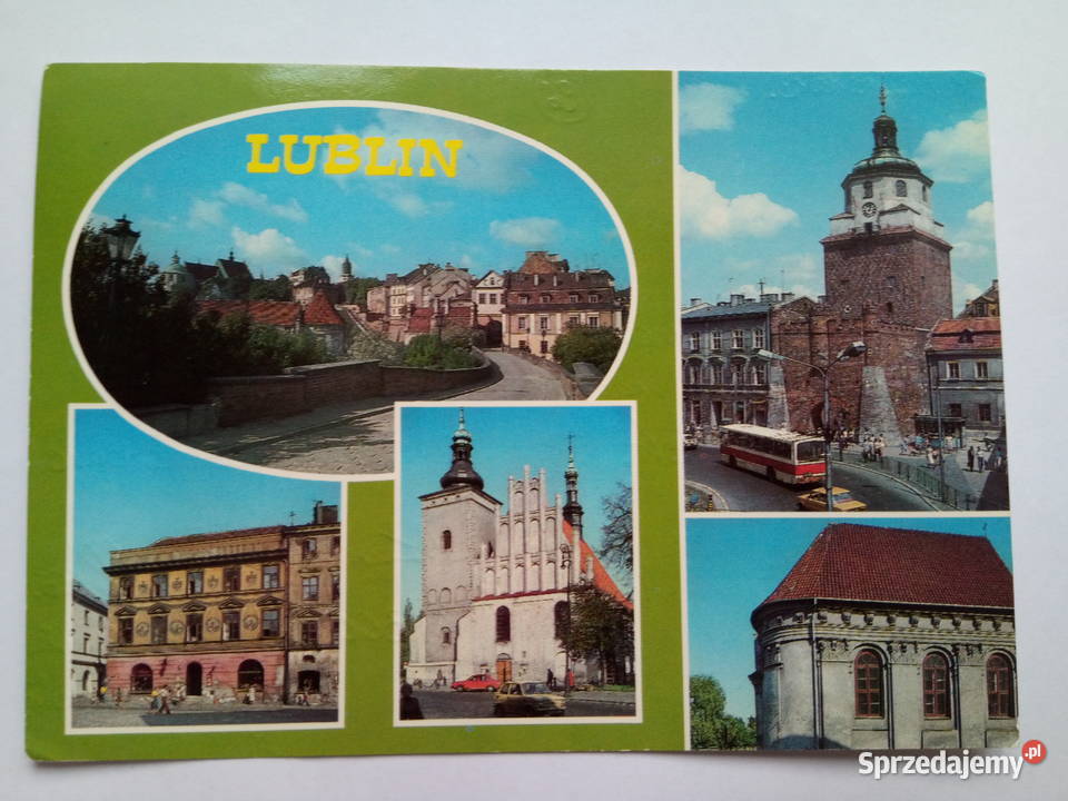 Pocztówka z Lublina z 1989r 2 znaczki Dąbrowa Górnicza