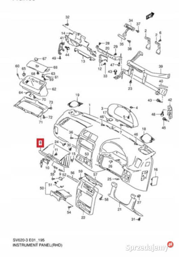 SCHOWEK KONSOLI SUZUKI VITARA 9697 ORYGINAŁ OEM osobowe