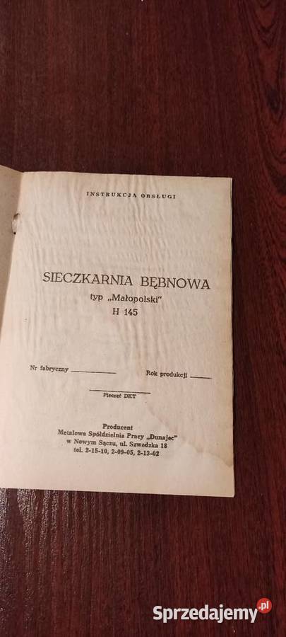 instrukcja obsługi sieczkarnia h 145 oryginał Kraśnik