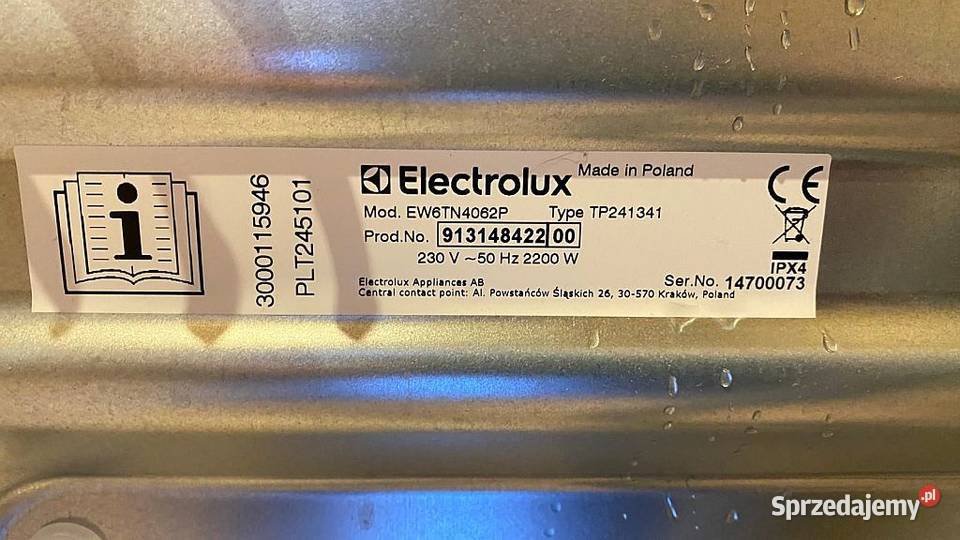 Ładowana góry pralka Electrolux SensiCare 600 łódzkie Łódź