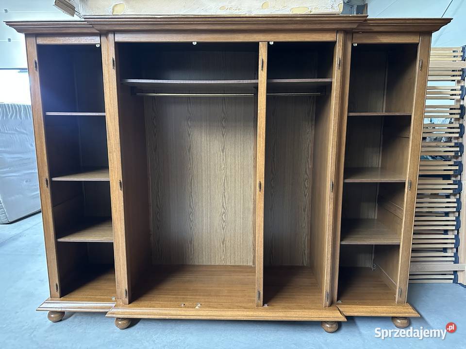 Dębowa sypialnia łóżko 160 szafki komoda lustro wielkopolskie Sławoszewek