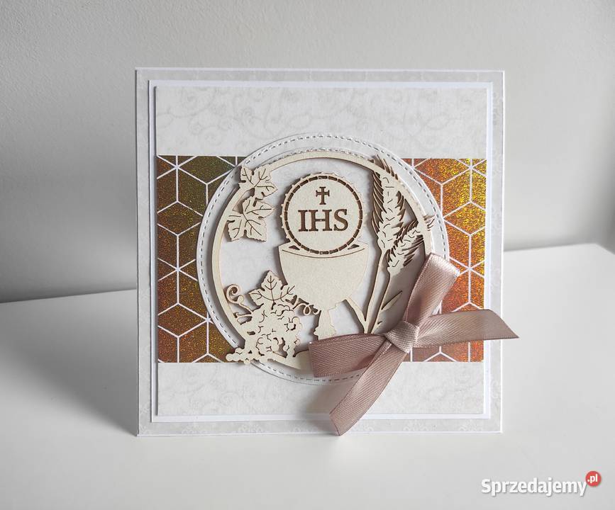 Kartka ręcznie robiona na Komunię świętą Łódź