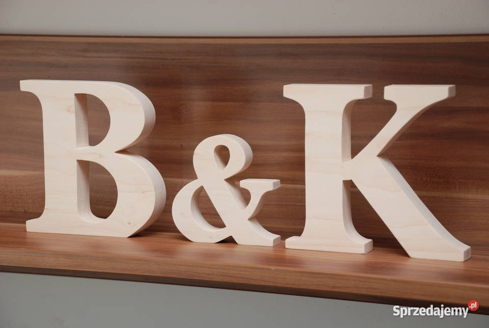 litery drewniane Inicjały ślubne wesele ślub