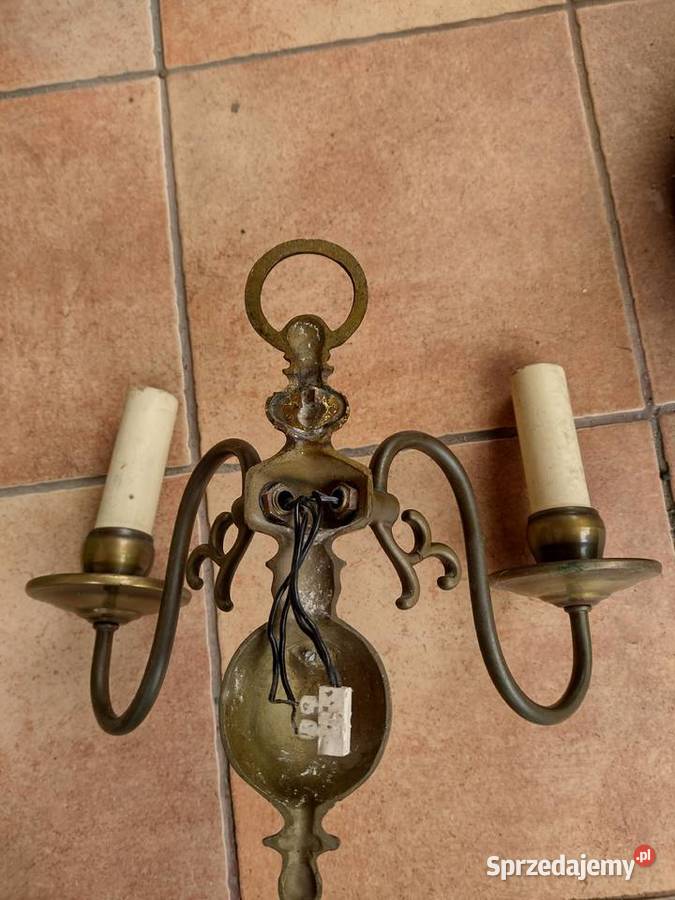 Kinkiet mosiężny podwójny małopolskie Kraków