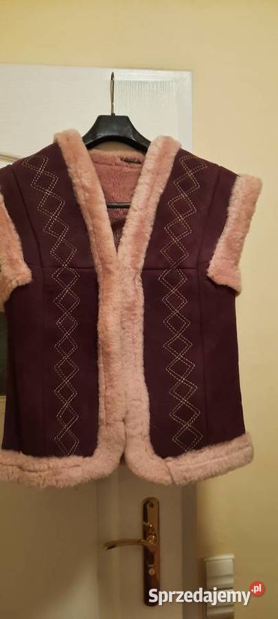 Kamizelka z naturalnej skóry z haftem