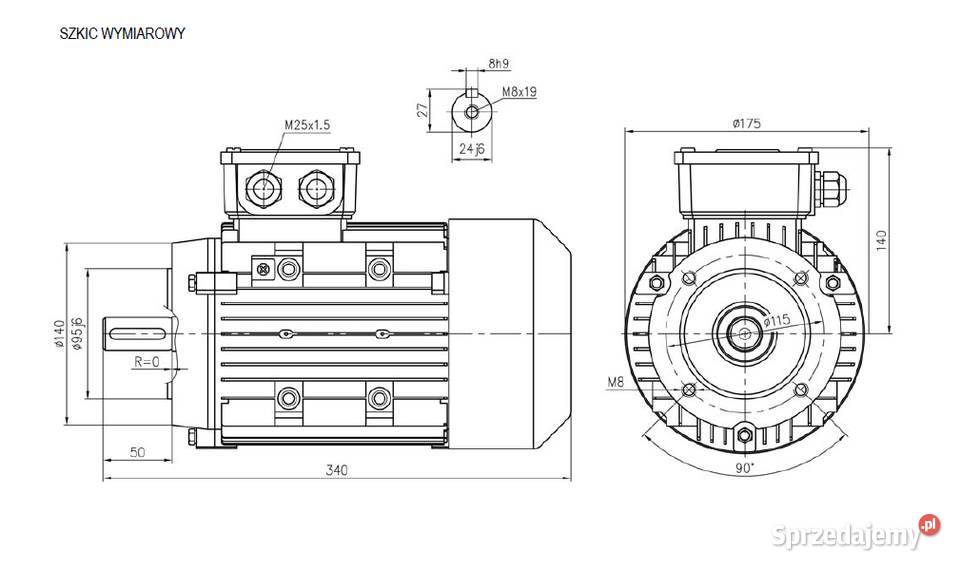Silnik elektryczny 22 kW OMT4 90LC4 B14