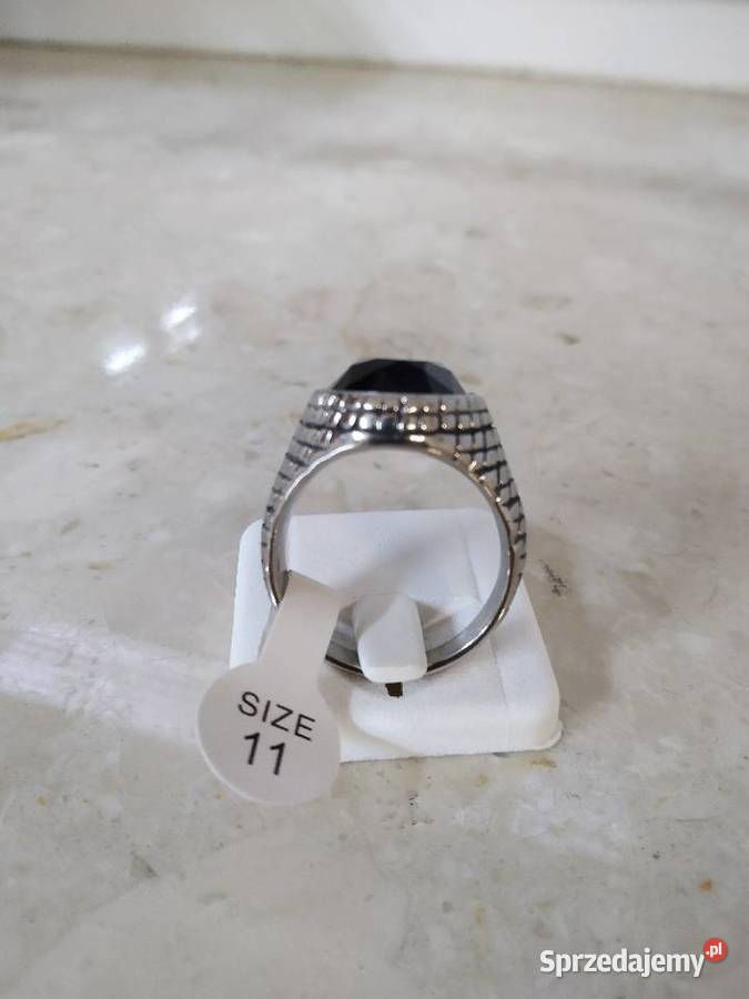 Sygnet Nowy stal chirurgiczna onyks owalny 26