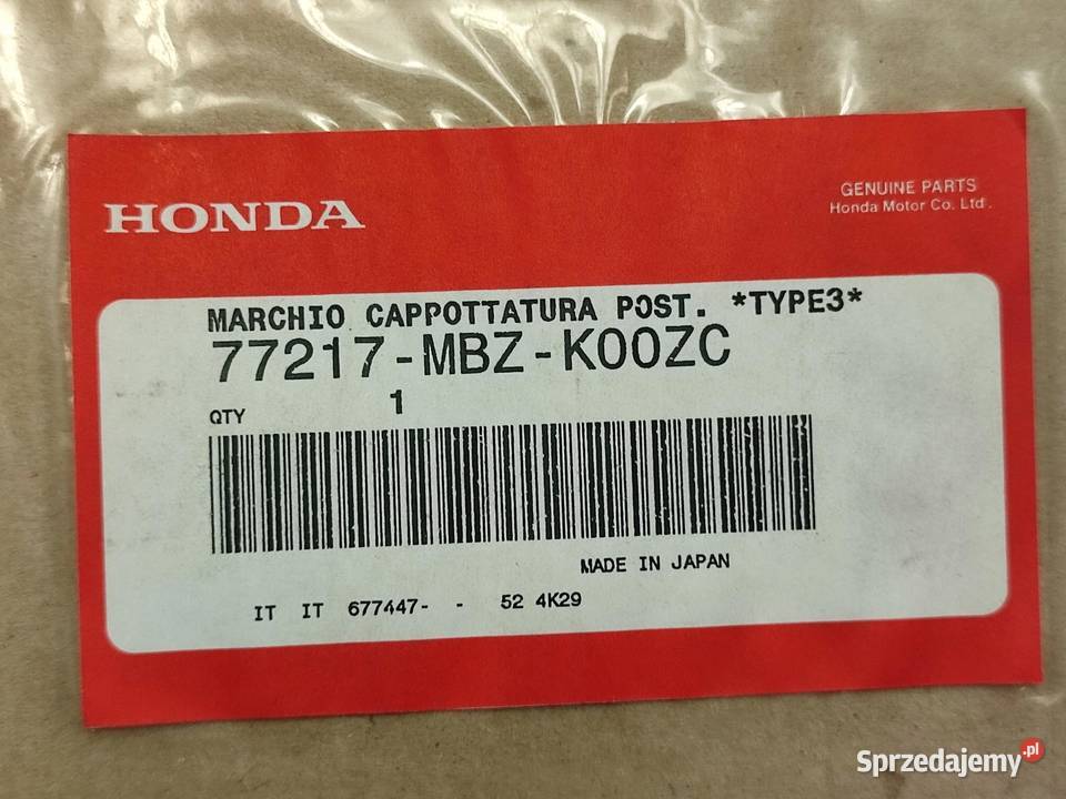 NAKLEJKA HORNET ZADUPEK L STR HONDA CB600F sprzedam