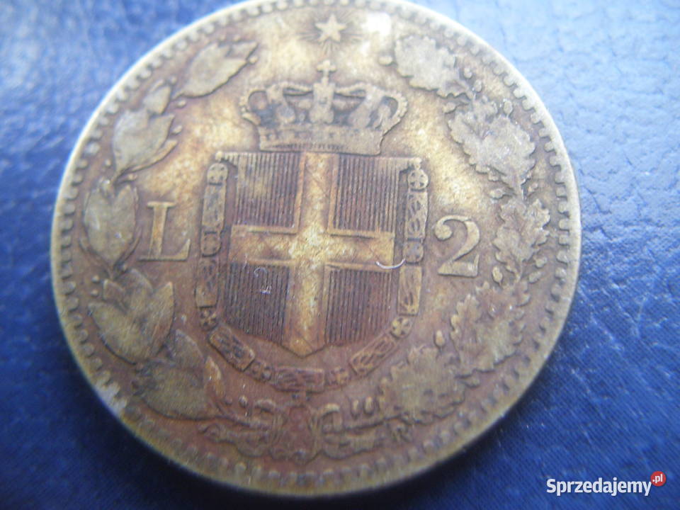 Stare monety 2 lir 1883 Włochy srebro Lesko sprzedam
