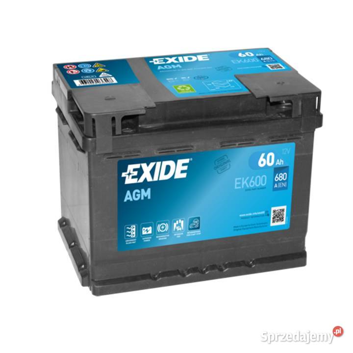 Akumulator EXIDE AGM STARTSTOP EK600 60Ah 680A osobowe podkarpackie Sanok