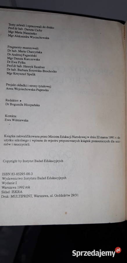 co umiesz z biologii unikatowe książki kolekcje Warszawa