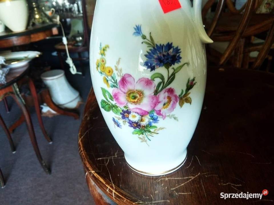 Wazon dzban Karlskrona Szwecja Dekor kwiaty pomorskie