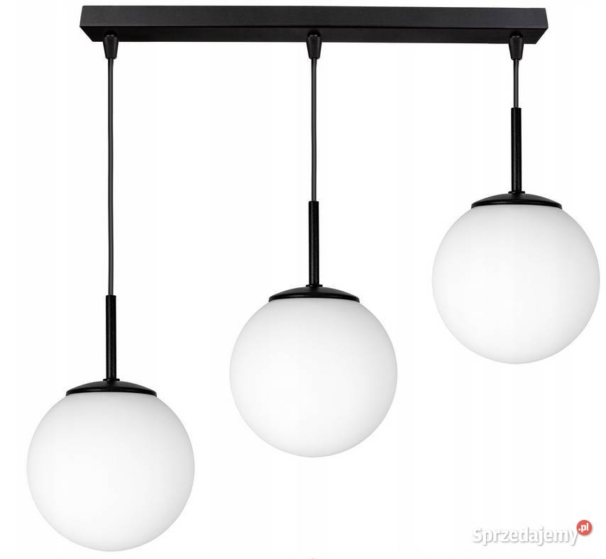 LAMPA WISZĄCA SUFITOWA potrójna KULE czarna na
