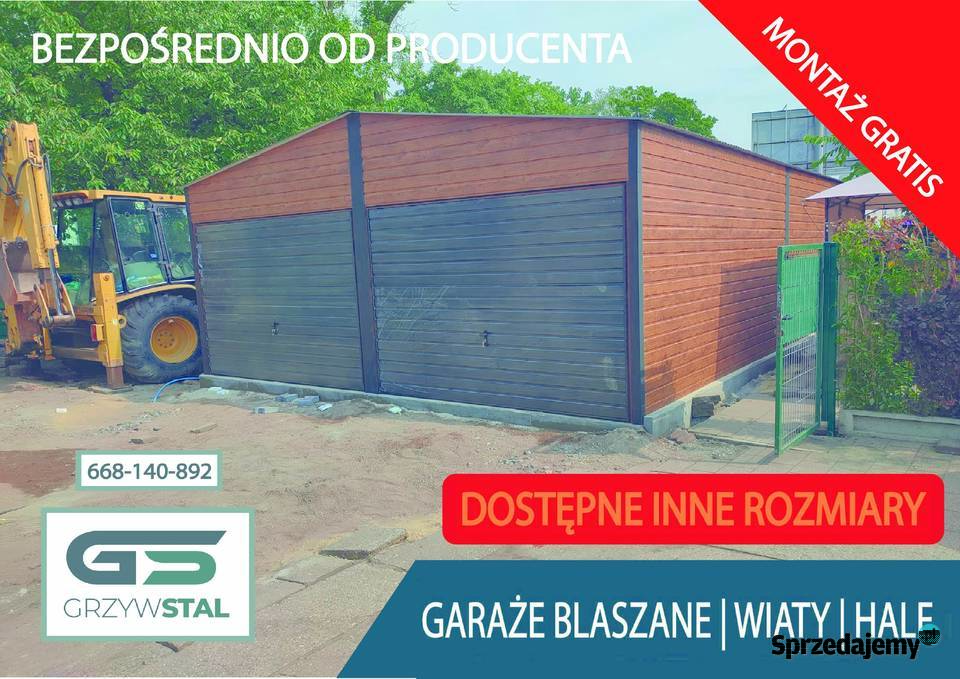 Garaż blaszany Magazyn Hala Garaże Blaszane 29zł/m2 Sprzedaż