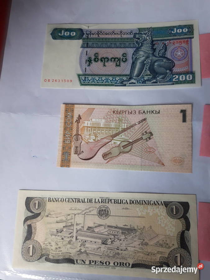 Banknot kolekcjonerski Dominikana Kirgistan Ruda Śląska