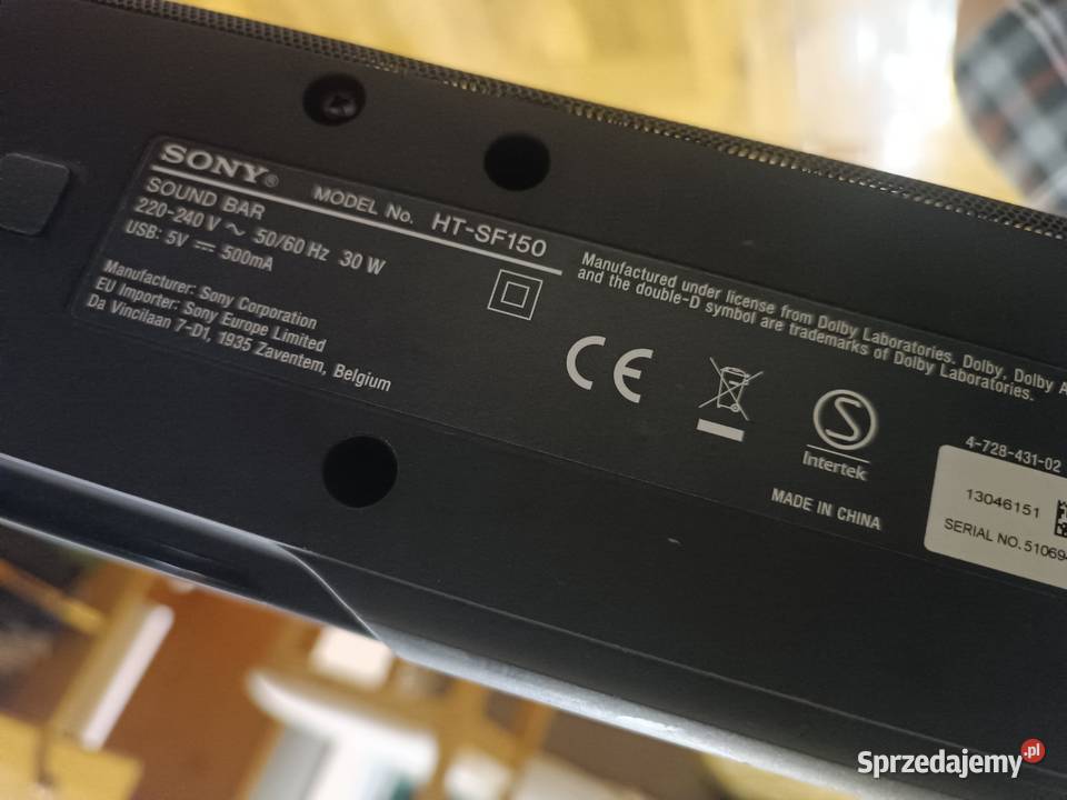 Soundbar SONY HTSF150 20 Technologia SForce Libiąż