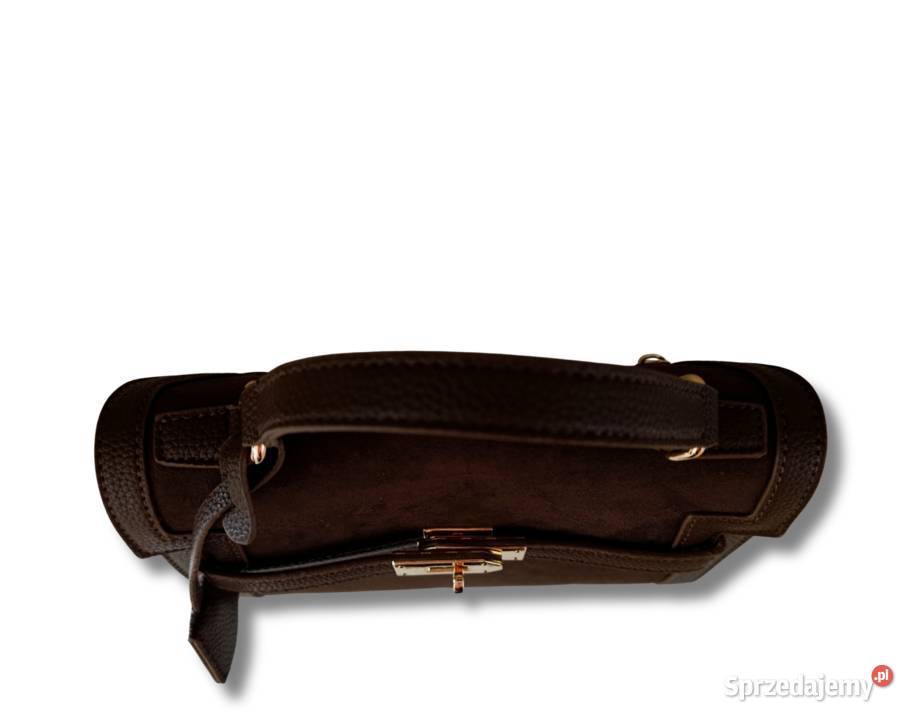 Elegancka czekoladowa torebka zamszowa do ręki Żabiczyn