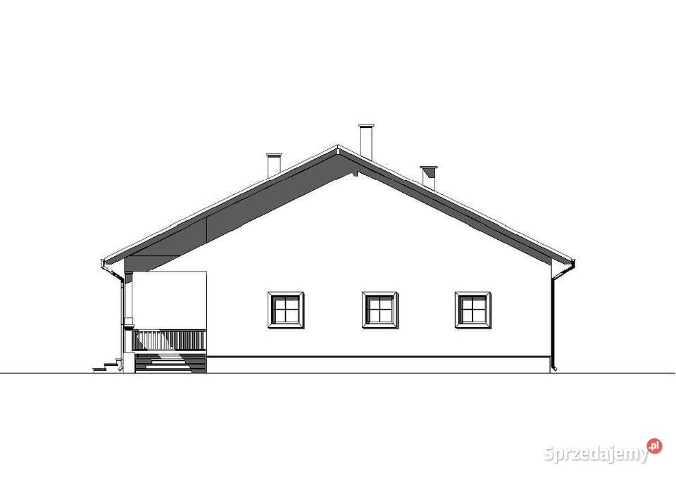 PROJEKT DOMU PARTEROWEGO Z WERANDĄ B635 Kraków