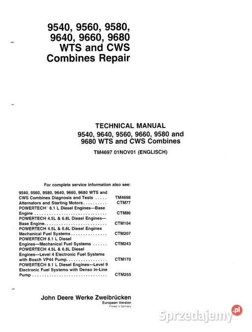 John Deere 9540 9560 9580 9640 9660 9680 motoryzacja, transport świętokrzyskie Kielce